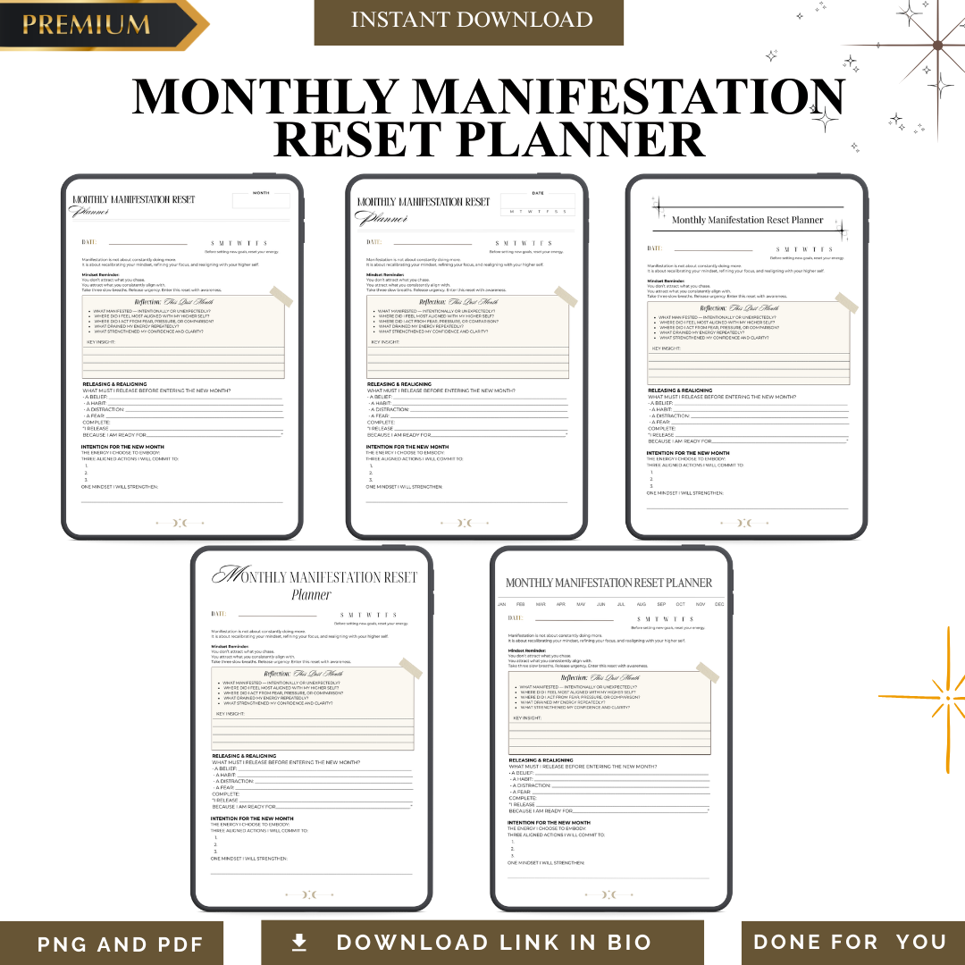 New Month Intention Planner